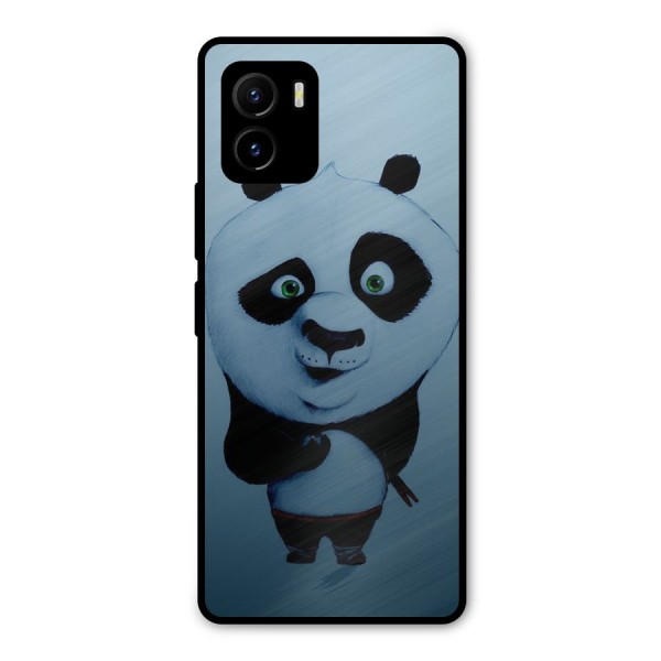 Confused Cute Panda Metal Back Case for Vivo Y15s