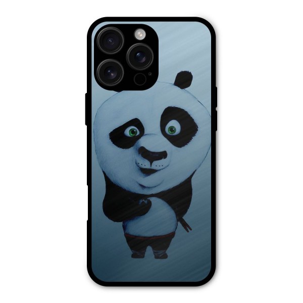 Confused Cute Panda Metal Back Case for iPhone 16 Pro Max