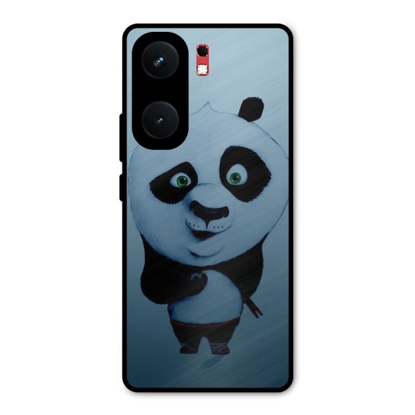 Confused Cute Panda Metal Back Case for iQOO Neo 9 Pro