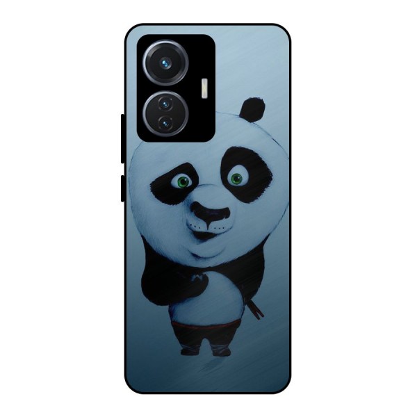 Confused Cute Panda Metal Back Case for iQOO Z6 44W