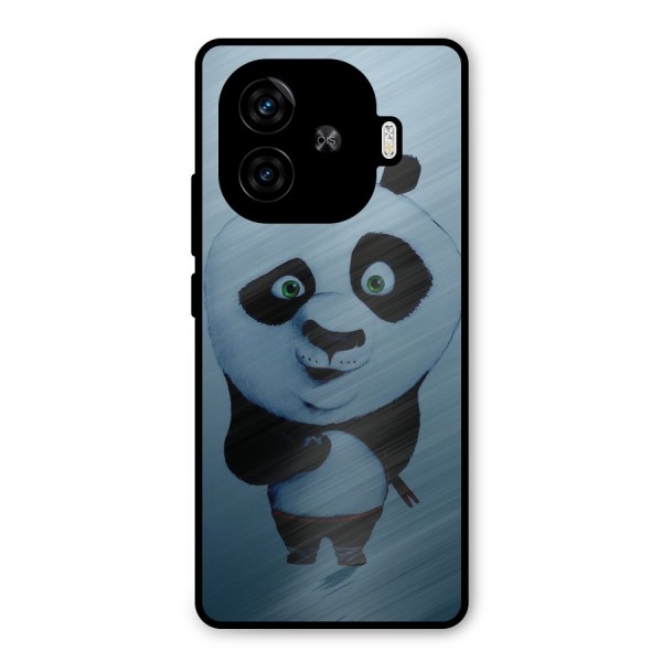 Confused Cute Panda Metal Back Case for iQOO Z9 Turbo