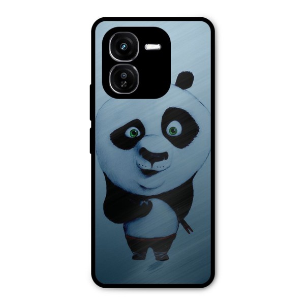 Confused Cute Panda Metal Back Case for iQOO Z9x