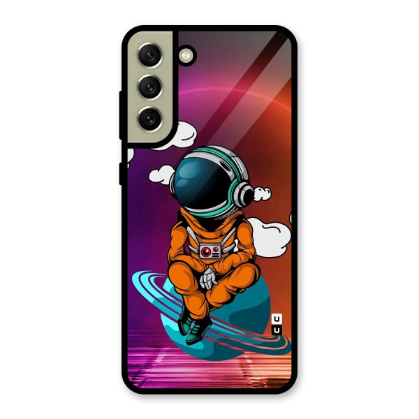 Cool Astraunaut Relaxing Metal Back Case for Galaxy S21 FE 5G (2023)