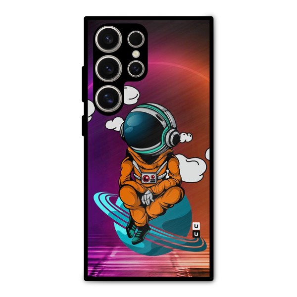 Cool Astraunaut Relaxing Metal Back Case for Galaxy S24 Ultra