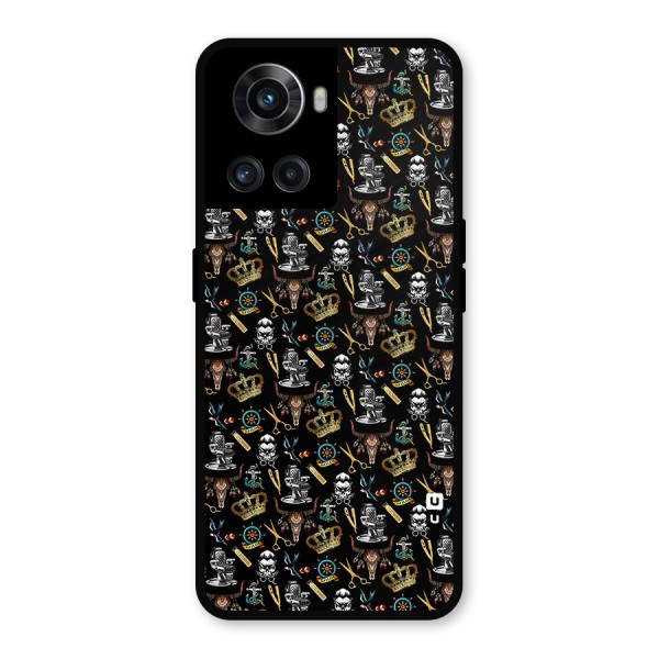 Cool Barber Pattern Metal Back Case for OnePlus 10R