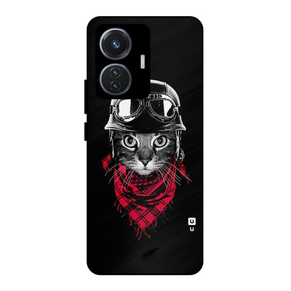 Cool Biker Cat Metal Back Case for iQOO Z6 44W