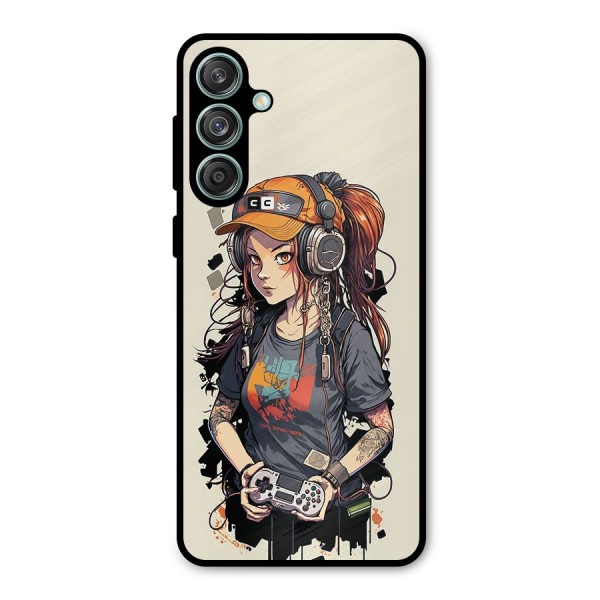 Cool Gamer Girl Metal Back Case for Galaxy M55 5G