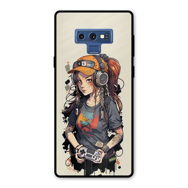 Cool Gamer Girl Metal Back Case for Galaxy Note 9