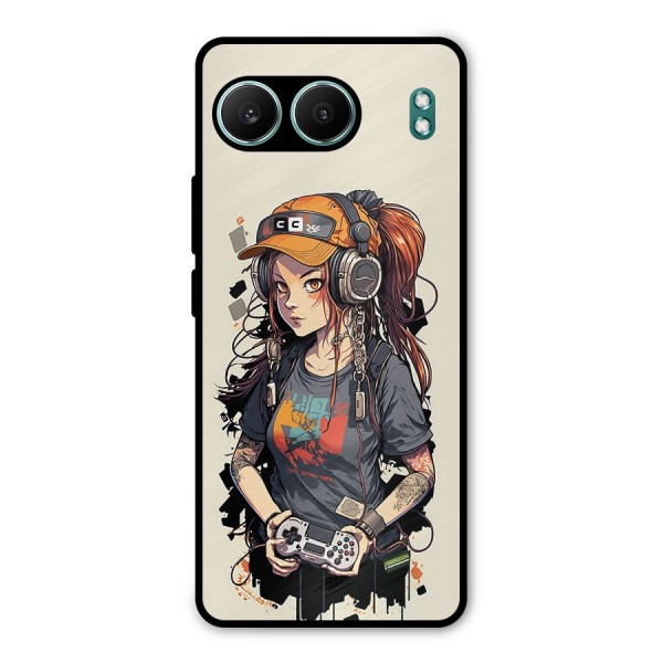 Cool Gamer Girl Metal Back Case for OnePlus Nord 4