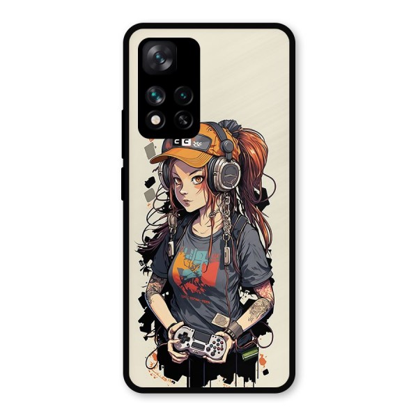 Cool Gamer Girl Metal Back Case for Xiaomi 11i Hypercharge 5G