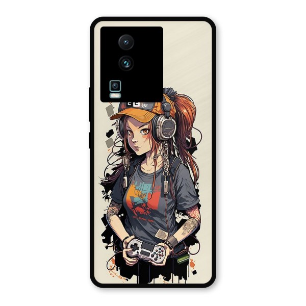 Cool Gamer Girl Metal Back Case for iQOO Neo 7