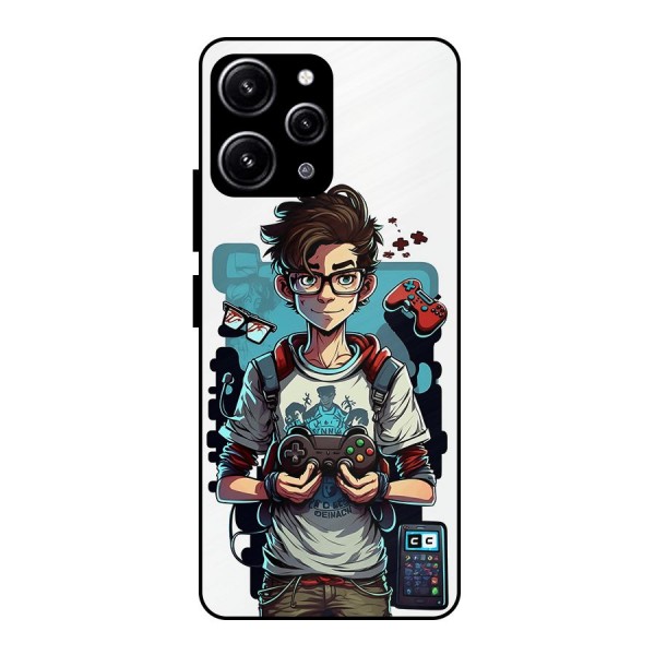 Cool Gamer Guy Glass Back Case for Redmi 12 4G