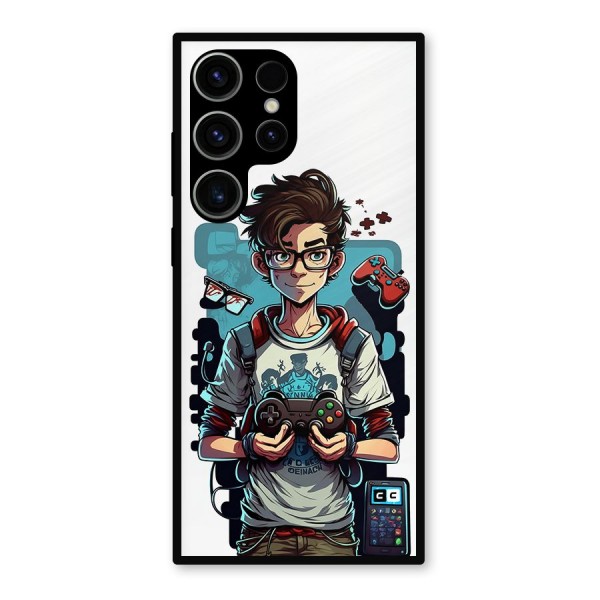 Cool Gamer Guy Metal Back Case for Galaxy S23 Ultra