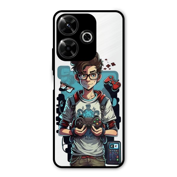 Cool Gamer Guy Metal Back Case for Poco M6 Plus