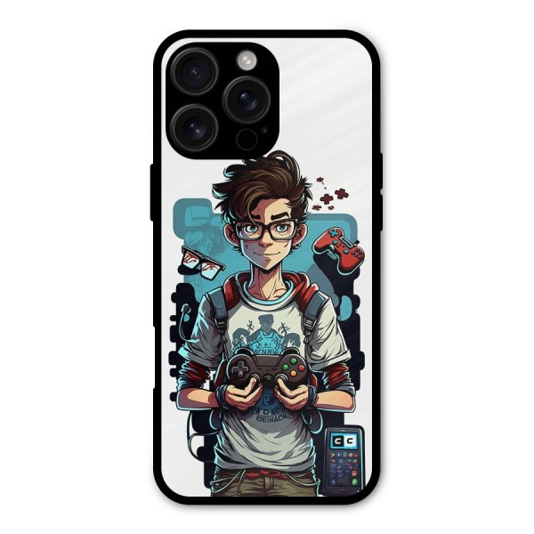 Cool Gamer Guy Metal Back Case for iPhone 16 Pro Max