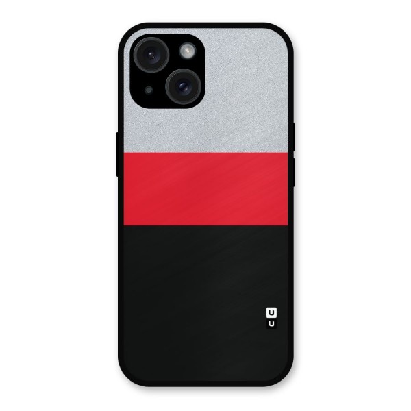 Cool Melange Stripe Metal Back Case for iPhone 15