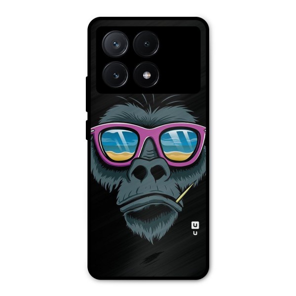 Cool Monkey Beach Sunglasses Metal Back Case for Poco X6 Pro