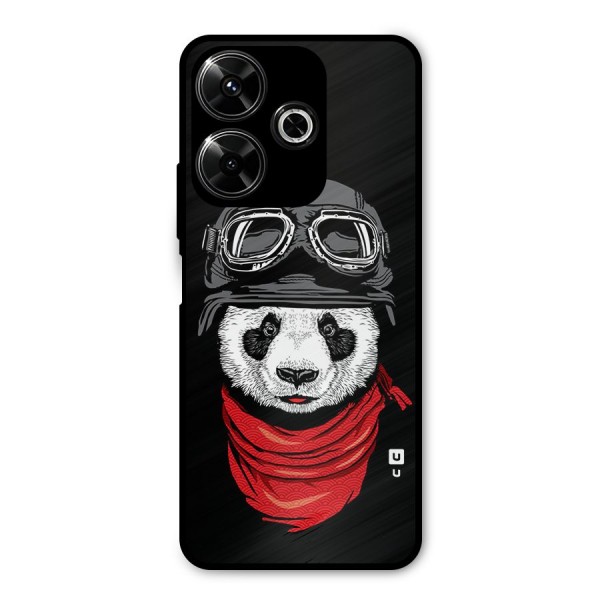 Cool Panda Soldier Art Metal Back Case for Poco M6 Plus