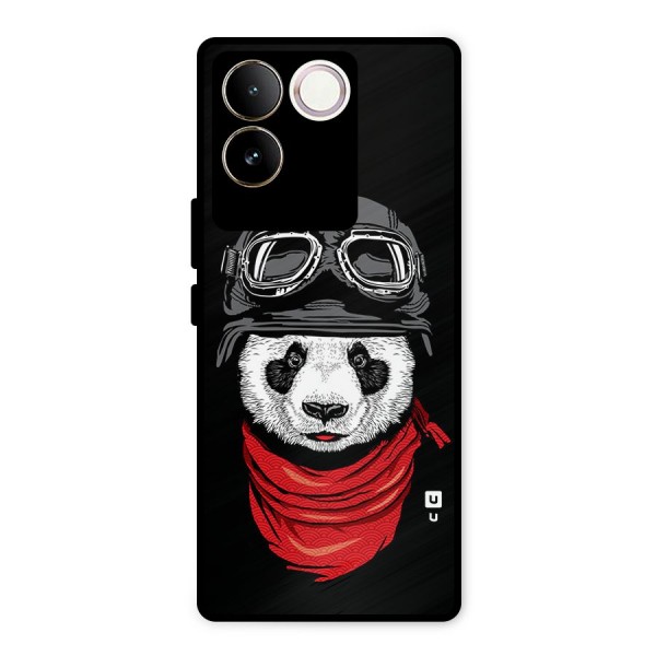 Cool Panda Soldier Art Metal Back Case for iQOO Z7 Pro