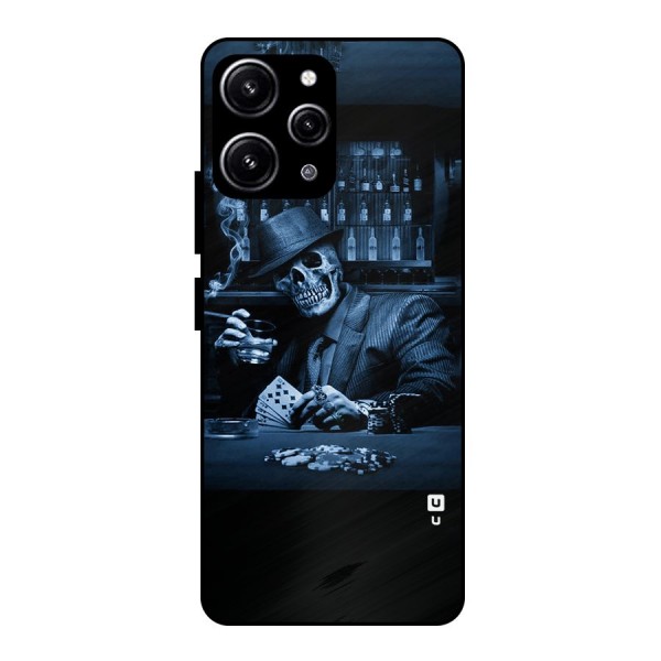 Cool Skull Cards Glass Back Case for Redmi 12 4G