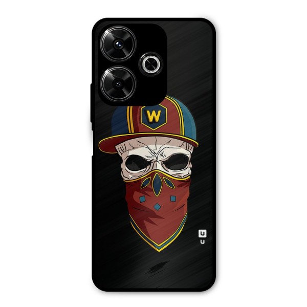 Cool Skull Mask Cap Metal Back Case for Poco M6 Plus
