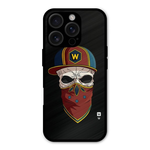 Cool Skull Mask Cap Metal Back Case for iPhone 16 Pro