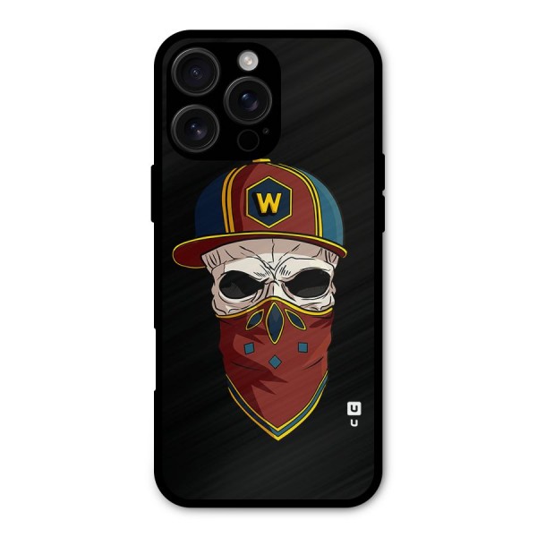 Cool Skull Mask Cap Metal Back Case for iPhone 16 Pro Max