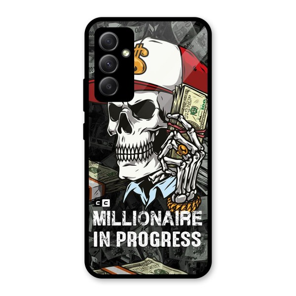 Cool Skull Millionaire In Progress Glass Back Case for Galaxy A34