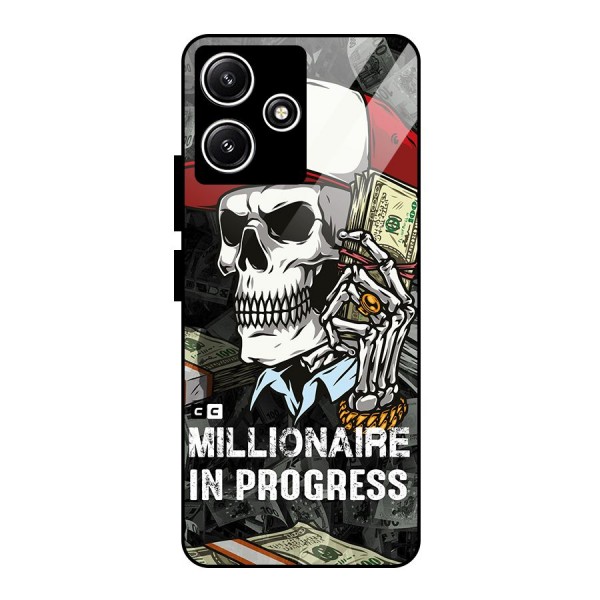 Cool Skull Millionaire In Progress Glass Back Case for Redmi 12 5G