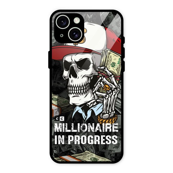 Cool Skull Millionaire In Progress Glass Back Case for iPhone 15 Plus