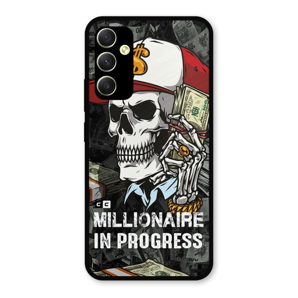 Cool Skull Millionaire In Progress Metal Back Case for Galaxy A34