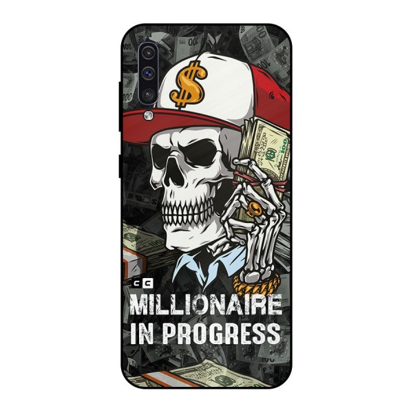 Cool Skull Millionaire In Progress Metal Back Case for Galaxy A50