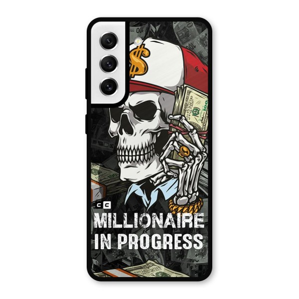 Cool Skull Millionaire In Progress Metal Back Case for Galaxy S21 FE 5G