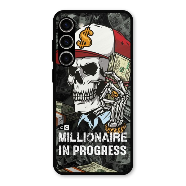 Cool Skull Millionaire In Progress Metal Back Case for Galaxy S23 Plus