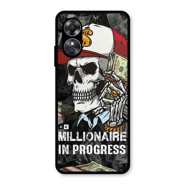 Cool Skull Millionaire In Progress Metal Back Case for Oppo A17