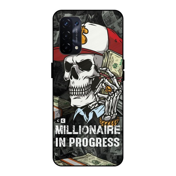Cool Skull Millionaire In Progress Metal Back Case for Oppo A74 5G