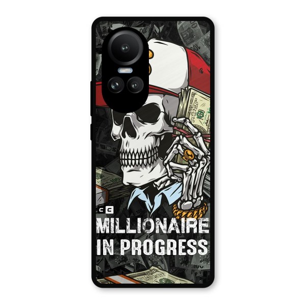 Cool Skull Millionaire In Progress Metal Back Case for Oppo Reno10 Pro