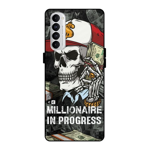 Cool Skull Millionaire In Progress Metal Back Case for Oppo Reno4 Pro