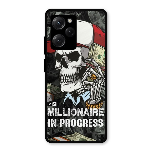 Cool Skull Millionaire In Progress Metal Back Case for Poco X5 Pro