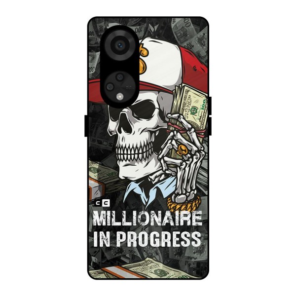 Cool Skull Millionaire In Progress Metal Back Case for Reno8 T 5G