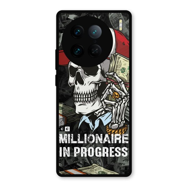 Cool Skull Millionaire In Progress Metal Back Case for Vivo X90 Pro