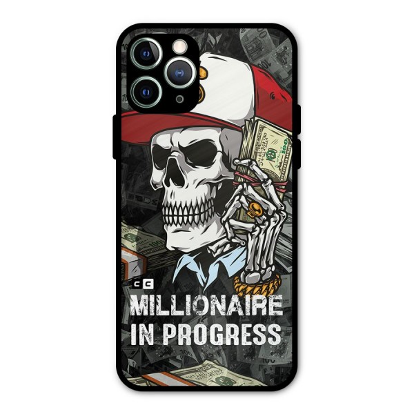 Cool Skull Millionaire In Progress Metal Back Case for iPhone 11 Pro Max