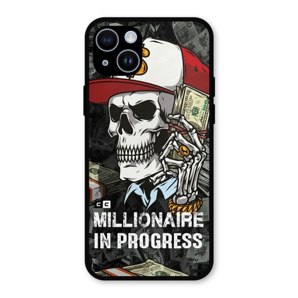 Cool Skull Millionaire In Progress Metal Back Case for iPhone 14