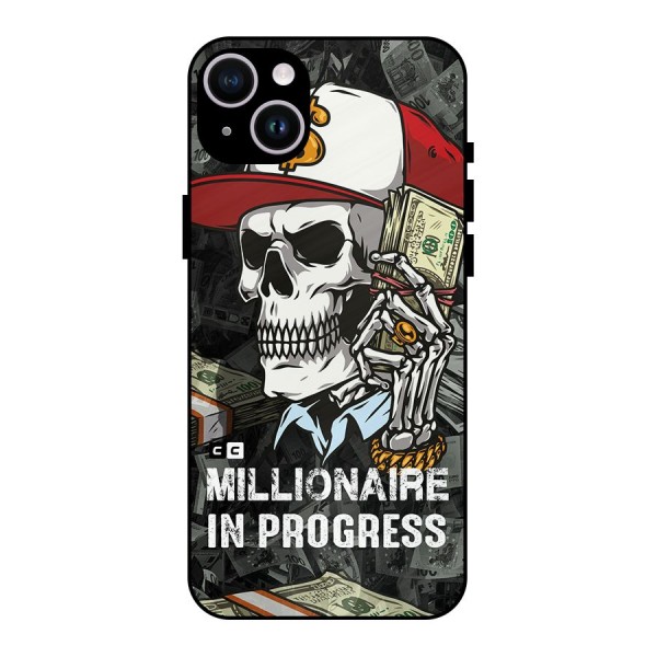 Cool Skull Millionaire In Progress Metal Back Case for iPhone 14 Plus
