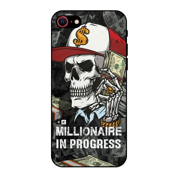 Cool Skull Millionaire In Progress Metal Back Case for iPhone 8