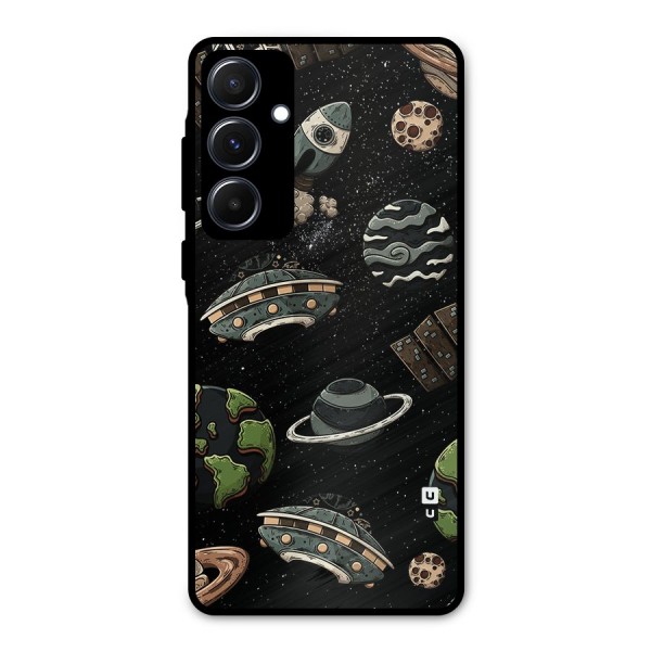 Cosmos Night Sky Anime Pattern Metal Back Case for Galaxy A55