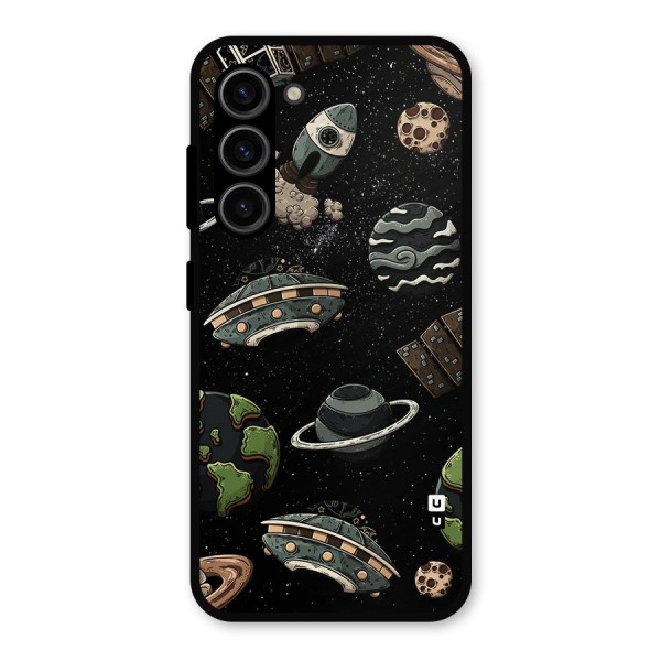 Cosmos Night Sky Anime Pattern Metal Back Case for Galaxy S23