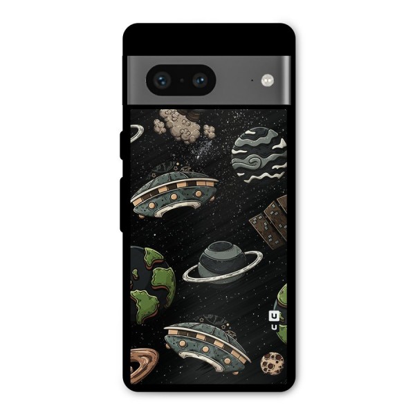 Cosmos Night Sky Anime Pattern Metal Back Case for Google Pixel 7