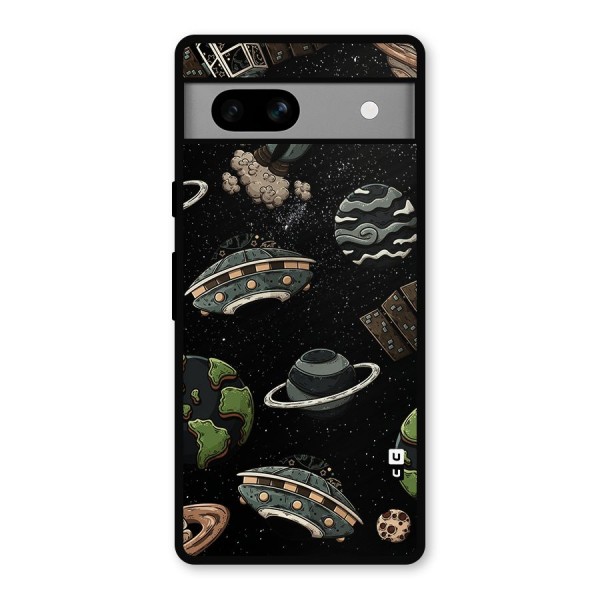 Cosmos Night Sky Anime Pattern Metal Back Case for Google Pixel 7a