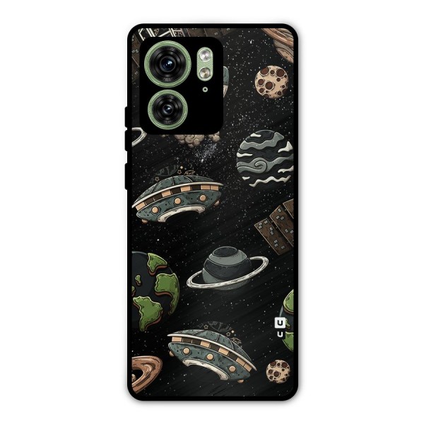 Cosmos Night Sky Anime Pattern Metal Back Case for Motorola Edge 40 5G
